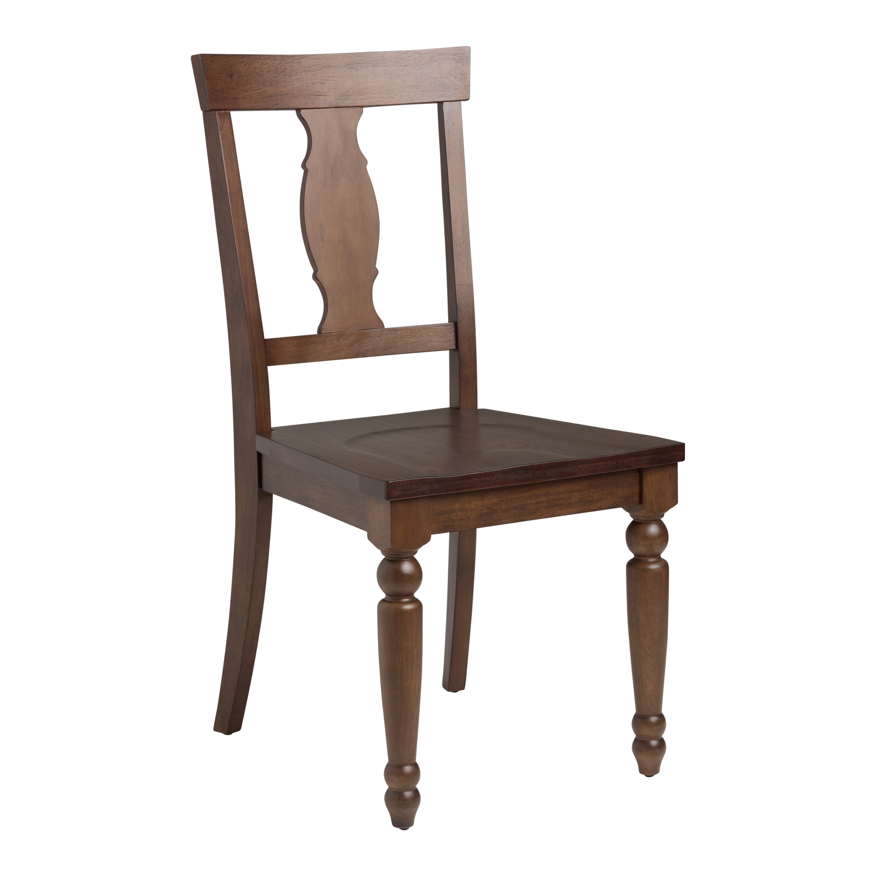 Woodbury Caramel Walnut Splat Back Farmhouse Dining Chair Set of 2 | World Market