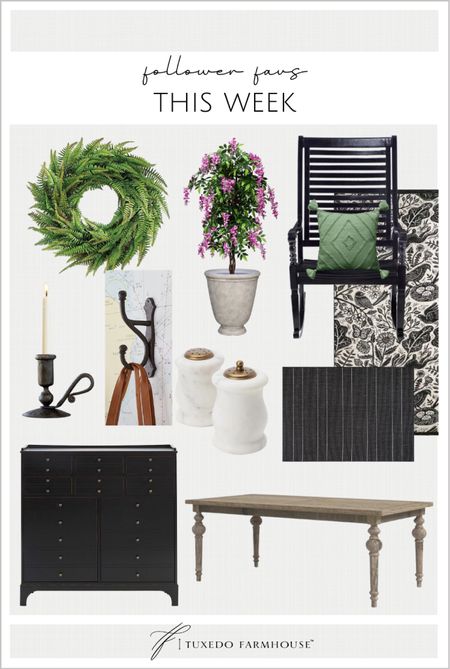 Follower favorites in home decor and furniture this week. 

Door wreaths, faux outdoor plants, outdoor planters, outdoor rockers, patio decor, porch decor, outdoor rugs, dining room table, foyer cabinet, apothecary cabinet, candlesticks, mudroom hooks, kitchen  

#LTKsalealert #LTKFind #LTKhome