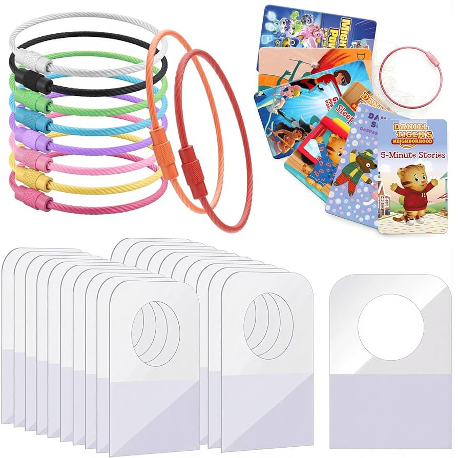 Yoto Card Holder & Organizer, 200 Pcs Self-Adhesive Hang Tabs with 10 Pcs Ring Loops, Kids Travel... | Amazon (US)