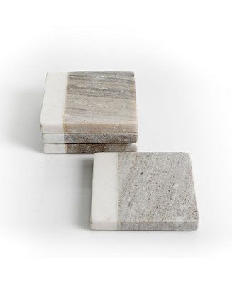 Laurie Gates Gray & White Marble Coaster Set | Macys (US)