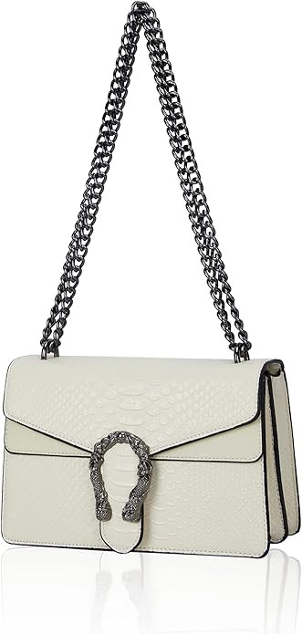 Aiqudou Crossbody Bag and Satchel Purse for Women - Fashion Snake Print Chain Purse Luxury PU Lea... | Amazon (US)