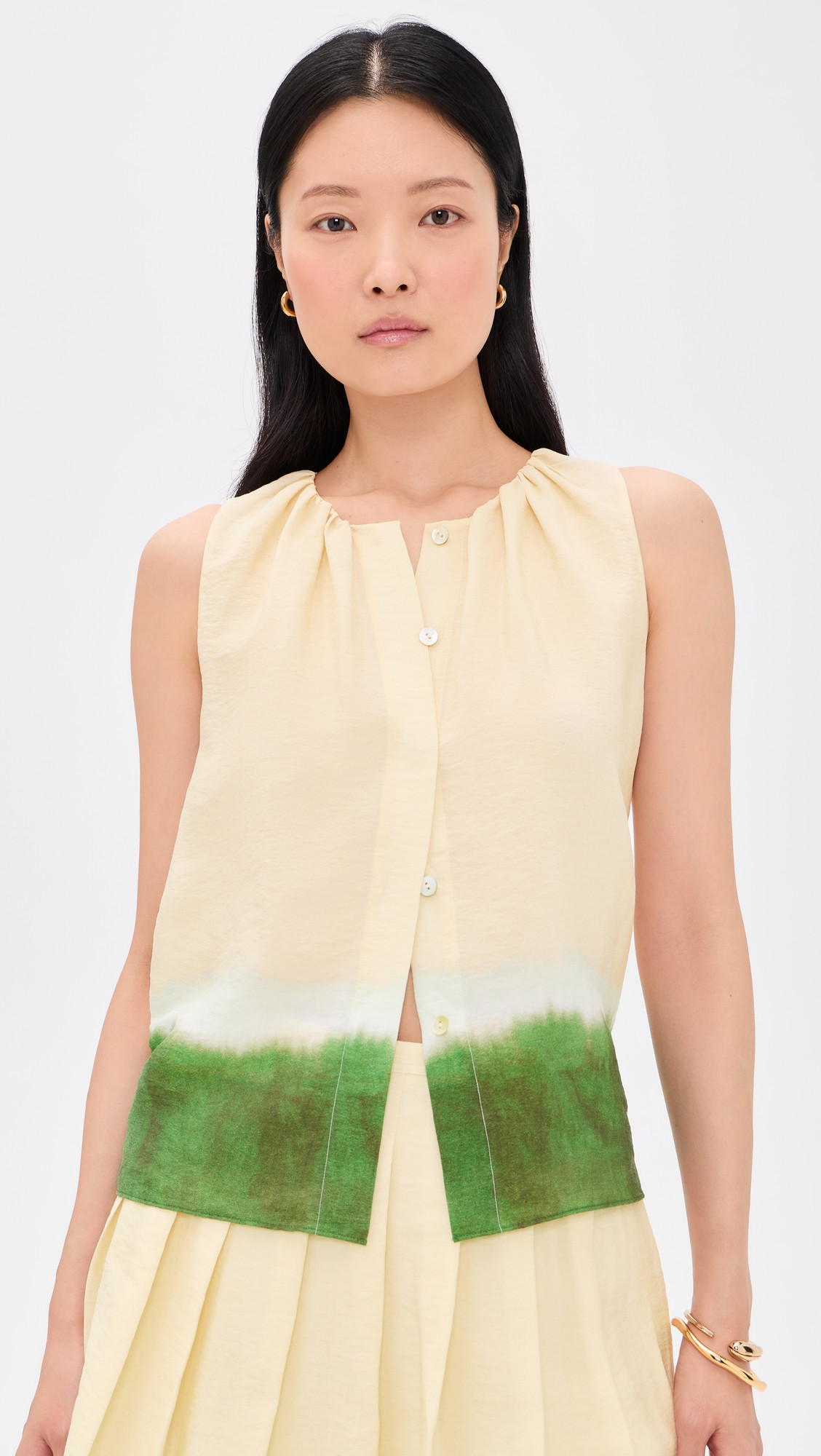 Vince Dip-Dye Top Porcelain/Herba L | Shopbop