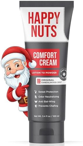 HAPPY NUTS Comfort Cream Deodorant For Men: Anti-Chafing Sweat Defense, Odor Control, Aluminum-Fr... | Amazon (US)
