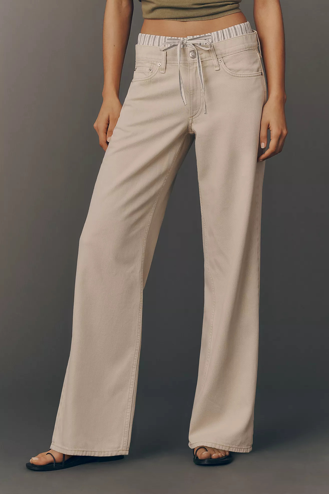 rag & bone Saige Featherweight Low-Rise Wide Leg Jeans | Anthropologie (US)