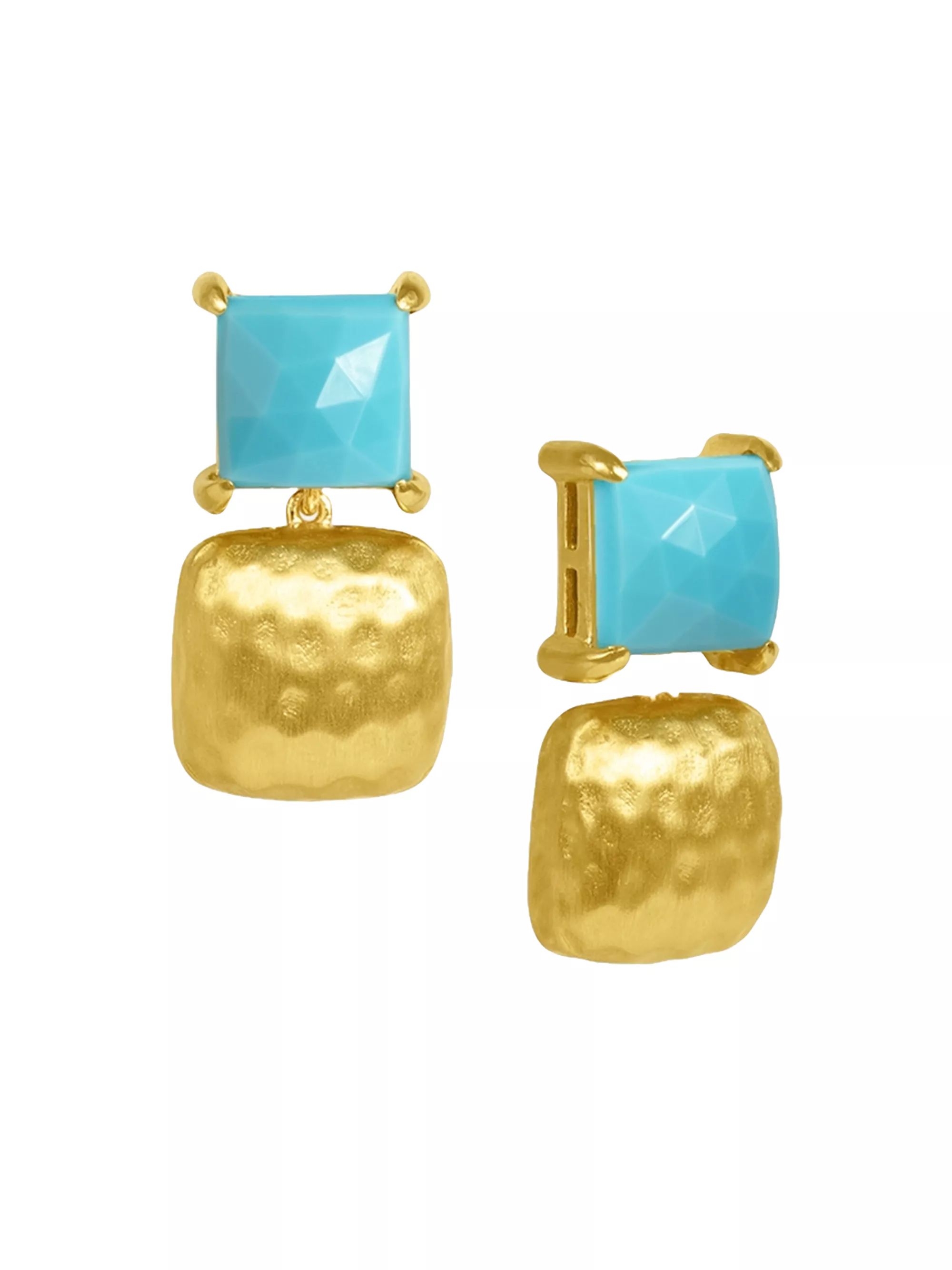 Shop Dean Davidson Nomad 22K-Gold-Plated &amp; Sleeping Beauty Turquoise Drop Earrings | Saks Fif... | Saks Fifth Avenue