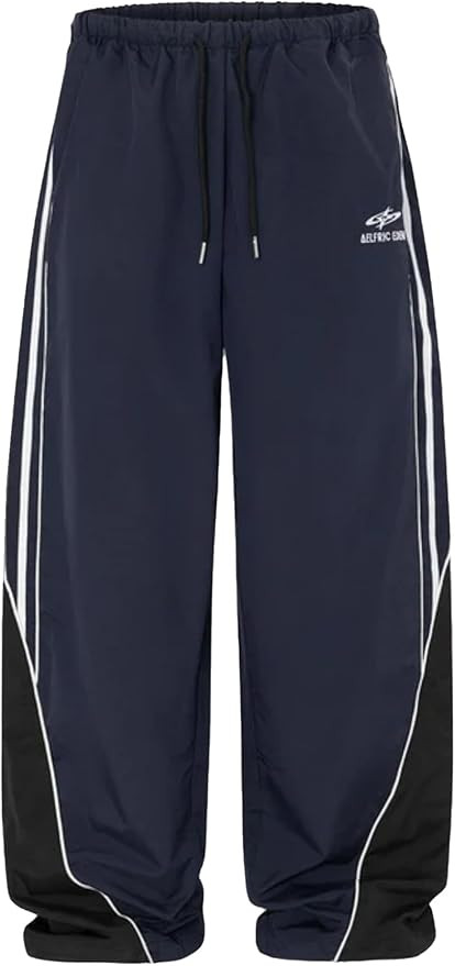Aelfric Eden Womens Embroidery Patchwork Striped Track Pants Unisex Baggy Sweatpants Wide Leg Dra... | Amazon (US)