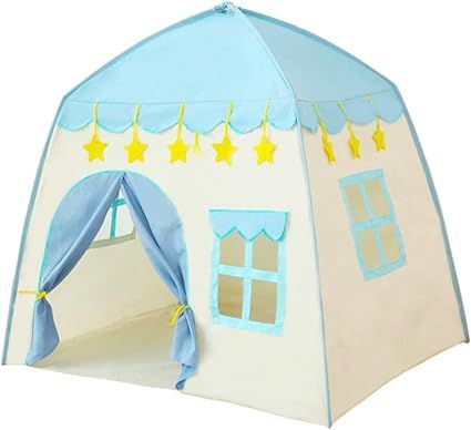 BEILIHART Kids Play Tent & Playhouse,51”x51”x39” Princess Castle Play Tents ,Blue Kids Tent... | Amazon (US)