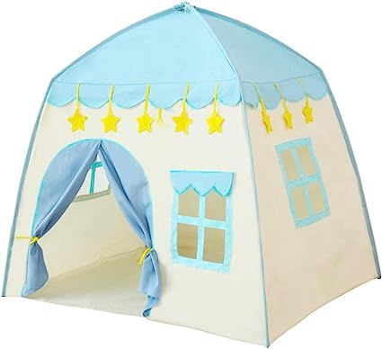 BEILIHART Kids Play Tent & Playhouse,51”x51”x39” Princess Castle Play Tents ,Blue Kids Tent... | Amazon (US)