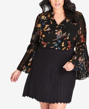 City Chic Plus Size Pleated Skirt | Macys (US)
