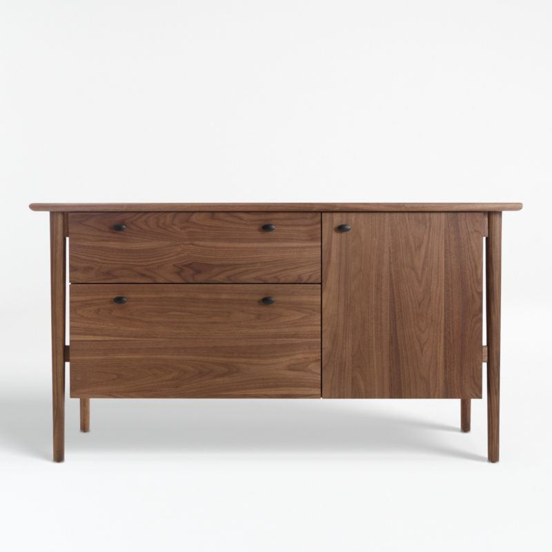 Kendall Walnut Credenza + Reviews | Crate & Barrel | Crate & Barrel