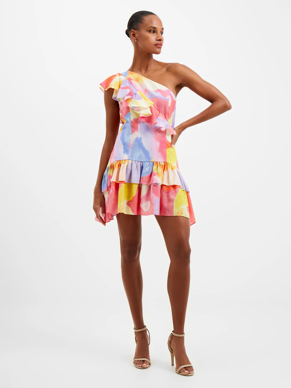 Isadora Faron One Shoulder Printed Mini Dress | French Connection (US)