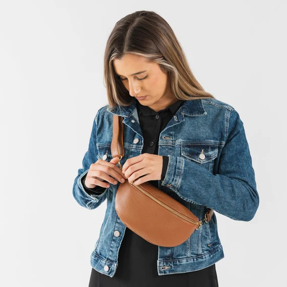 Caramel Leather Bumbag Crossbody Bag Brown Leather Fanny - Etsy | Etsy (US)