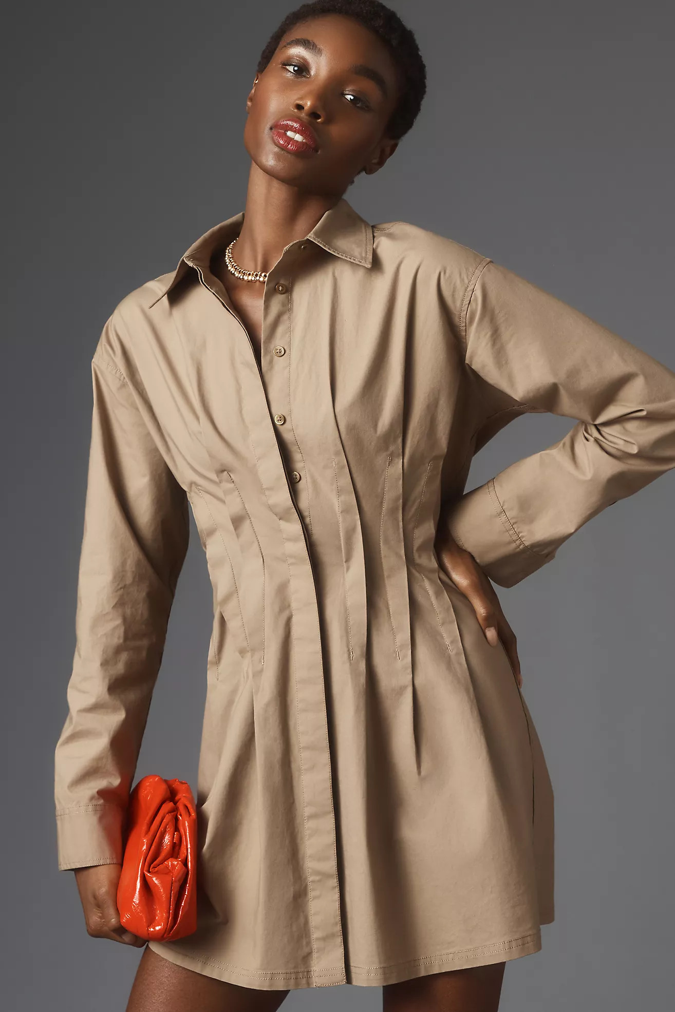 Pilcro Pintuck Mini Shirt Dress | Anthropologie (US)