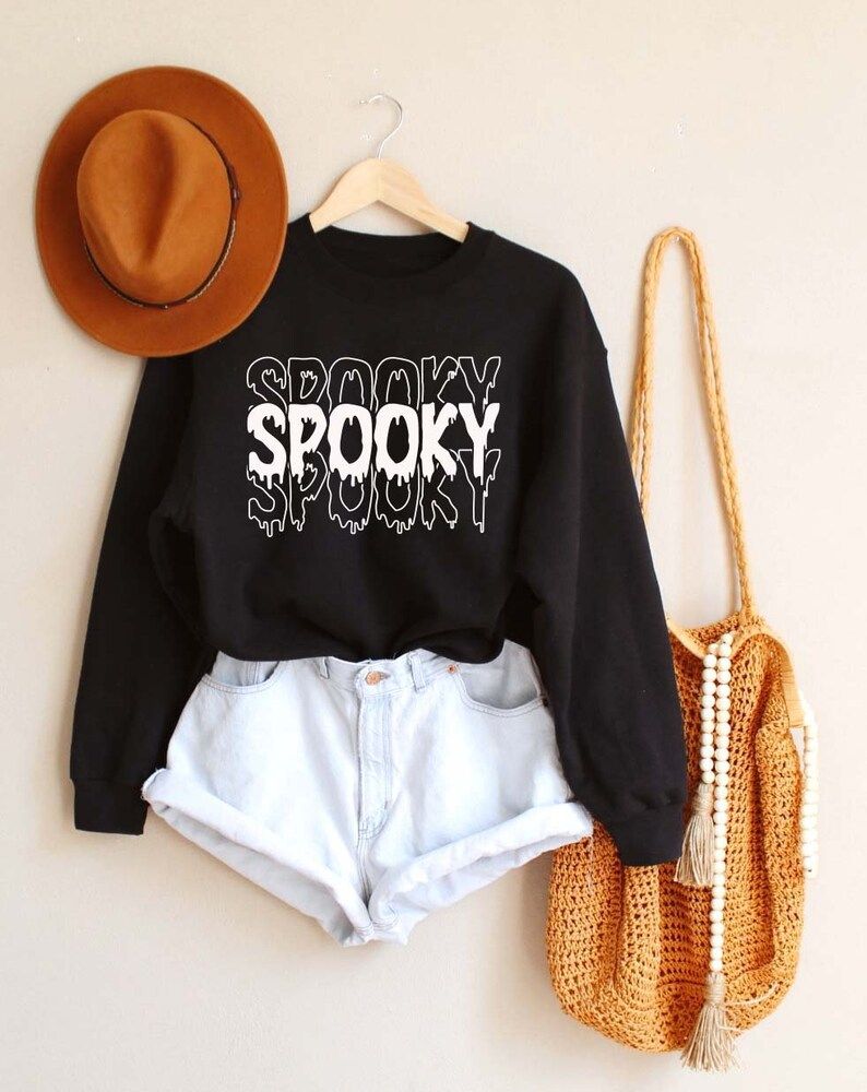 Spooky Sweatshirt, Halloween Adult Sweatshirt , Halloween Sweatshirt for Women, Women's Halloween... | Etsy (US)