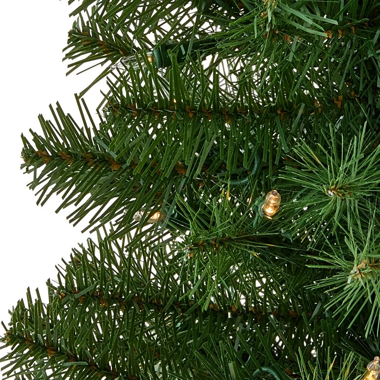 2 FT Mini Noble Spruce Pre-Lit Green Artificial Christmas Tree with Warm White LED Lights, by Hol... | Walmart (US)