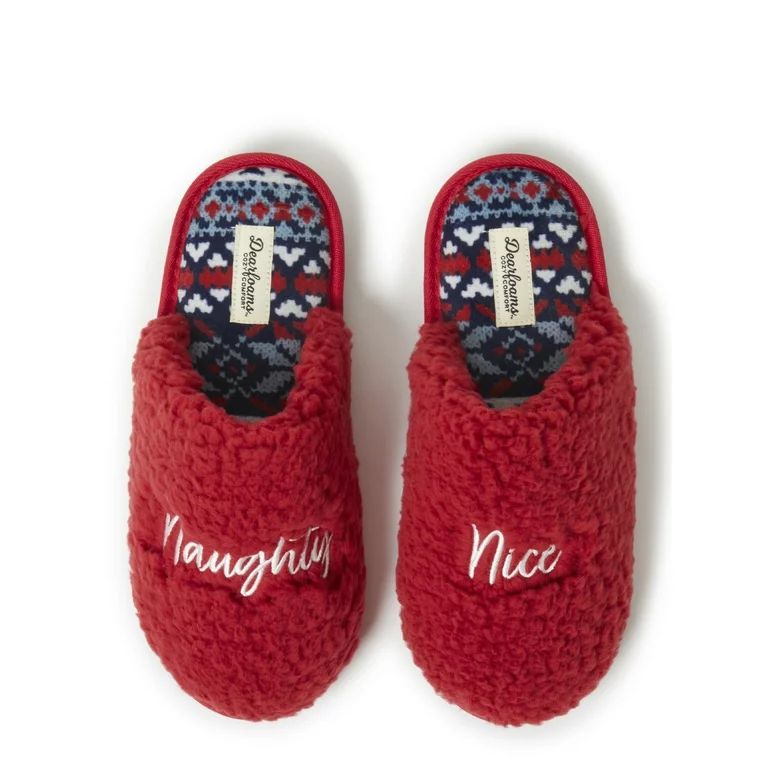 Dearfoams Cozy Comfort  Women's Naughty & Nice Slippers | Walmart (US)