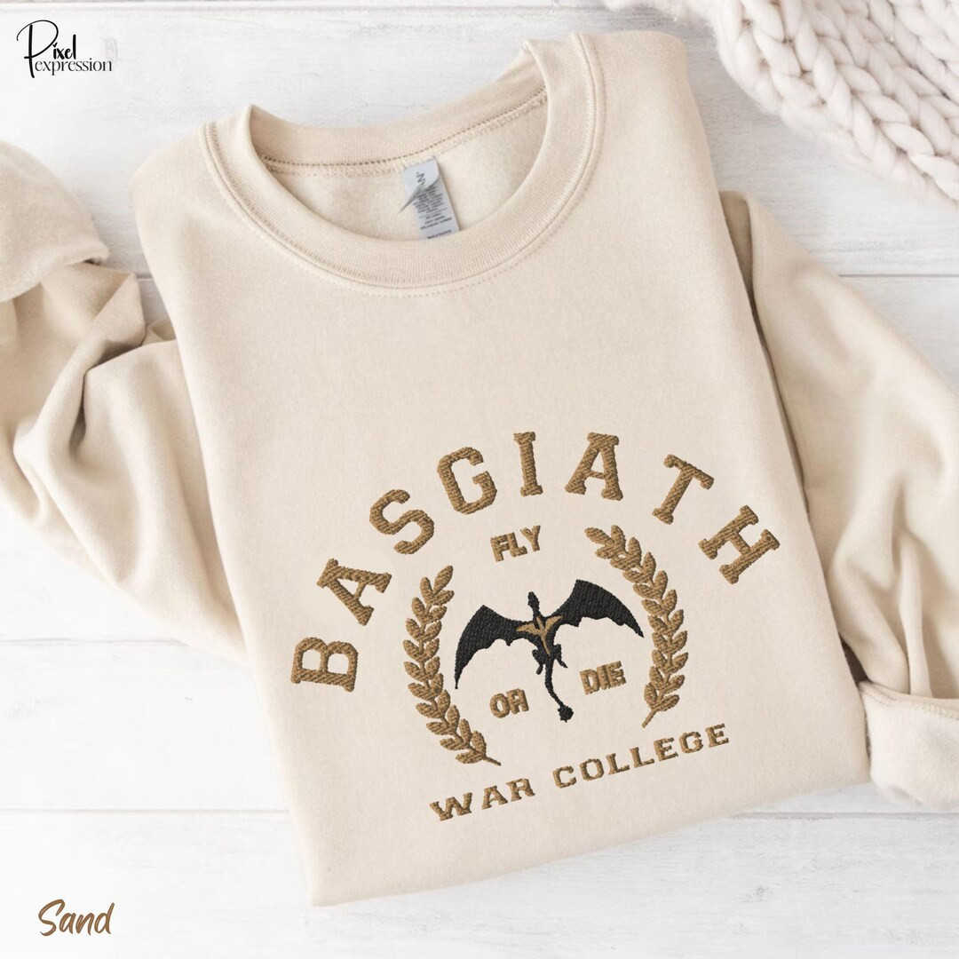 EMBROIDERED Basgiath War College T-shirt, Sweatshirt, Hoodie Fourth Wing Shirt, Dragon Rider, Fou... | Etsy (US)