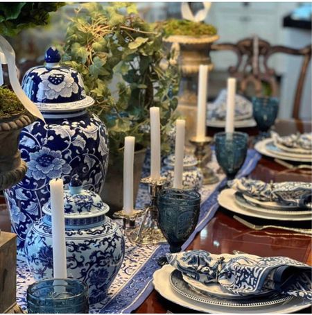 You will love the calming, timeless elegance of a blue and white table!

#LTKunder50 #LTKhome #LTKFind