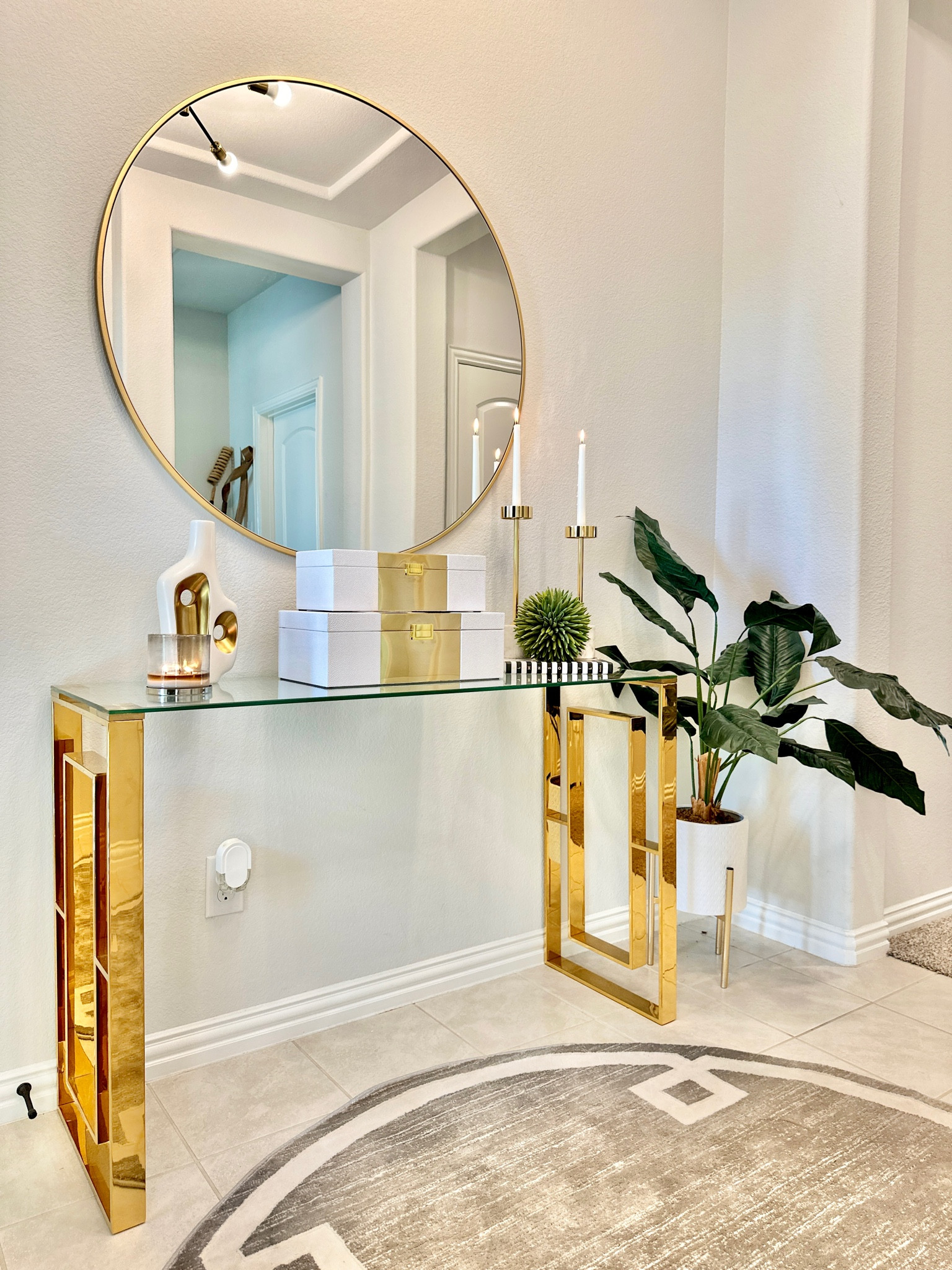 Foyer • Console Table • Rug • Mirror • Decor Boxes • Taper Candle Holder • Book • 

#LTKfindsunder50 #LTKhome #LTKsalealert