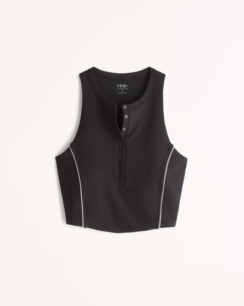 YPB sculptLUX Plunge Henley Slim Tank | Abercrombie & Fitch (US)