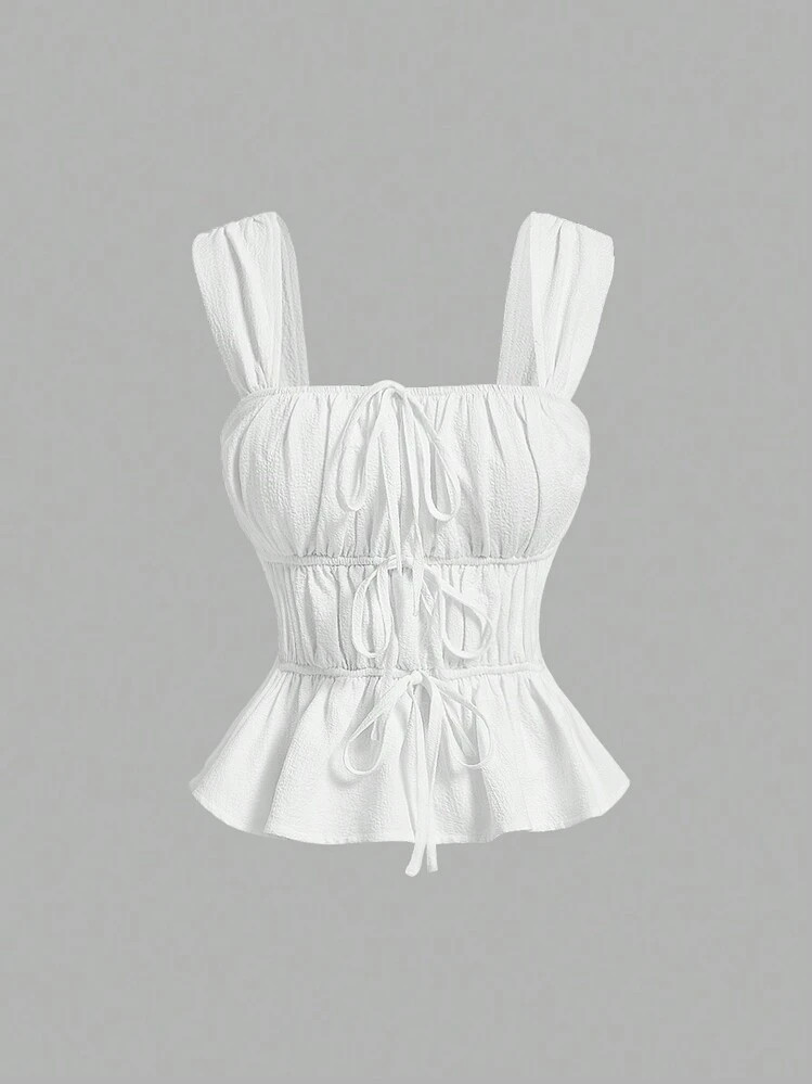 White bow Knot Top | SHEIN