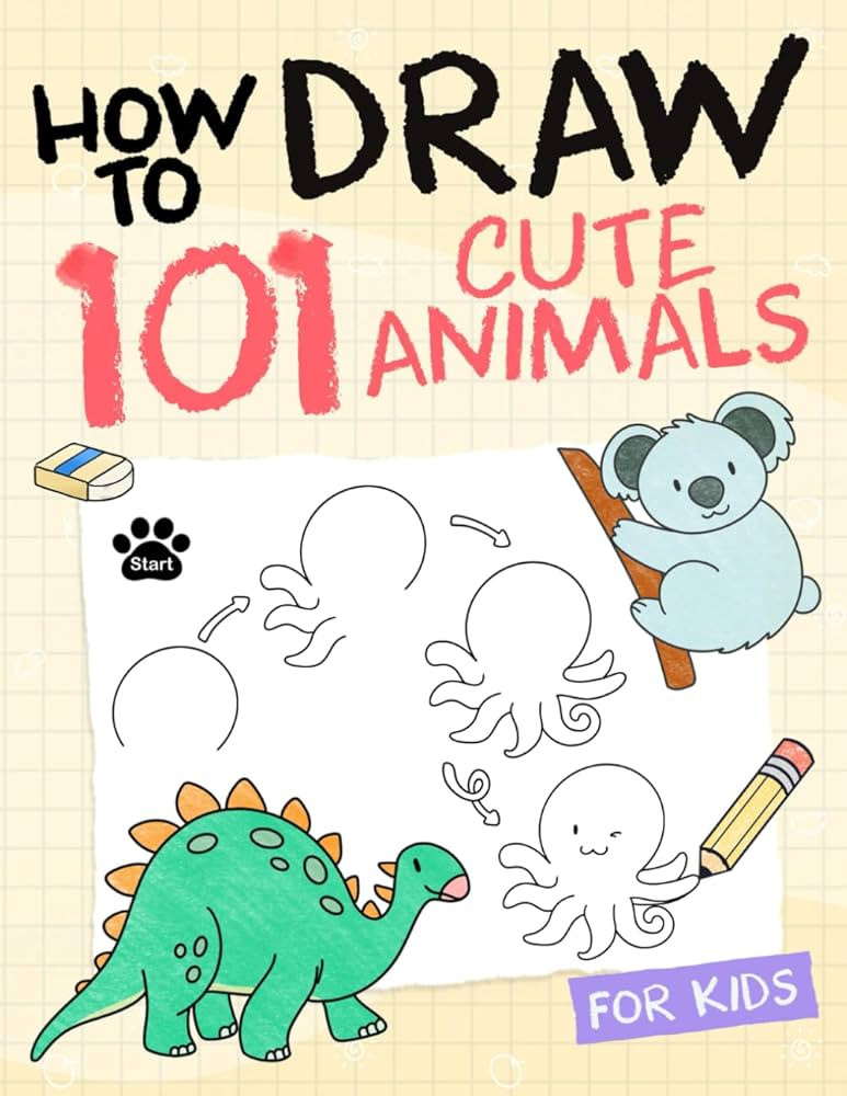 How To Draw Animals For Kids: Simple And Easy Drawing Book To Learn How To Draw Dog Cat Lion Elep... | Amazon (US)