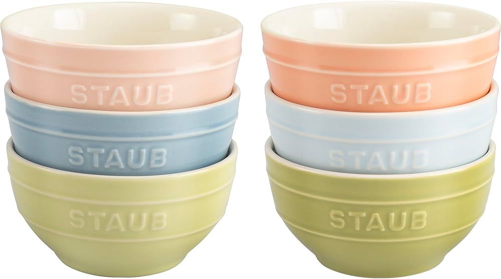 Staub Ceramic 6-pc 4.75-inch Small Universal Bowl Macaron Pastel Colors | Amazon (US)