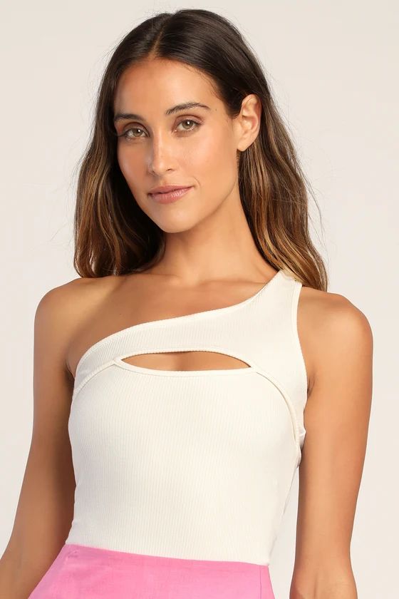 Cut to Flirty White Asymmetrical Cutout Bodysuit | Lulus (US)