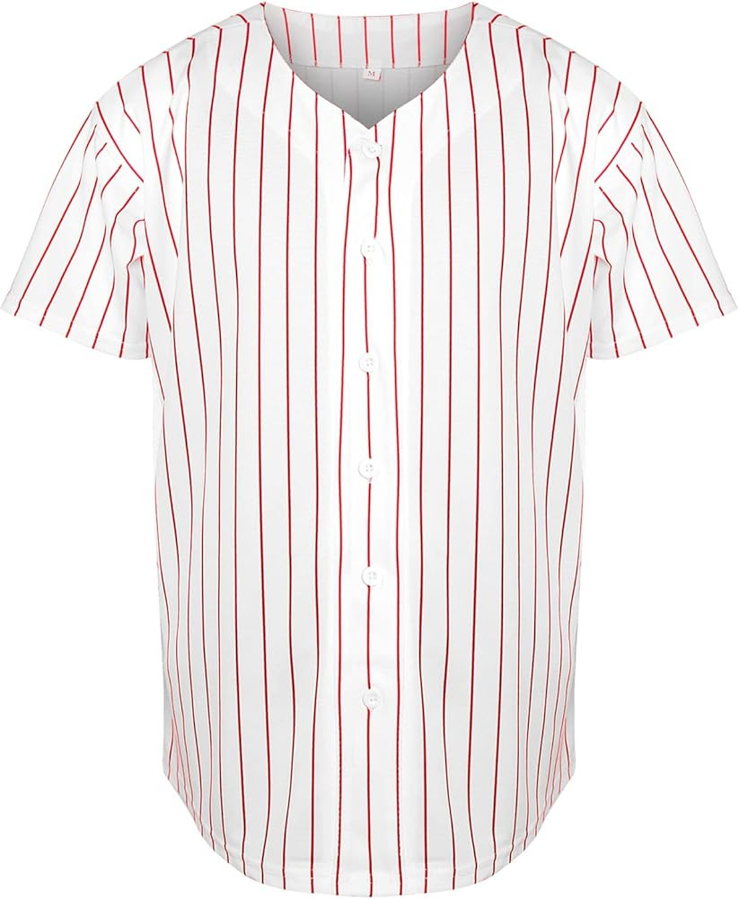 Phoneutrix Blank Plain Hip Hop Hipster Baseball Jersey Button Down Shirts Sports Uniforms Men Wom... | Amazon (US)