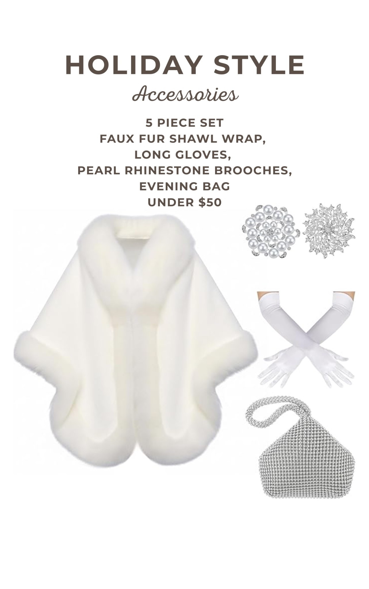 Are you headed to a winter wedding or going to a New Year’s Eve party this year?

You get all of these accessories as a 5 piece set under $50!

That’s awesome!! This would make a fantastic Christmas gift too!



#LTKGiftGuide #LTKWedding #LTKHoliday