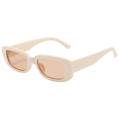 Dollger Beige Rectangle Sunglasses For Women Men Trendy 90s Rectangular Shade y2k sunglasses Beige | Amazon (US)