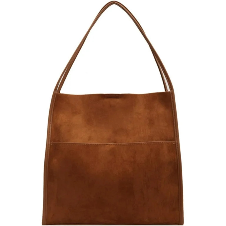 LinYooLi Faux Suede Hobo Bags for Women Vegan Leather Handbag Soft Bucket Shoulder Bag Purse Tote... | Walmart (US)