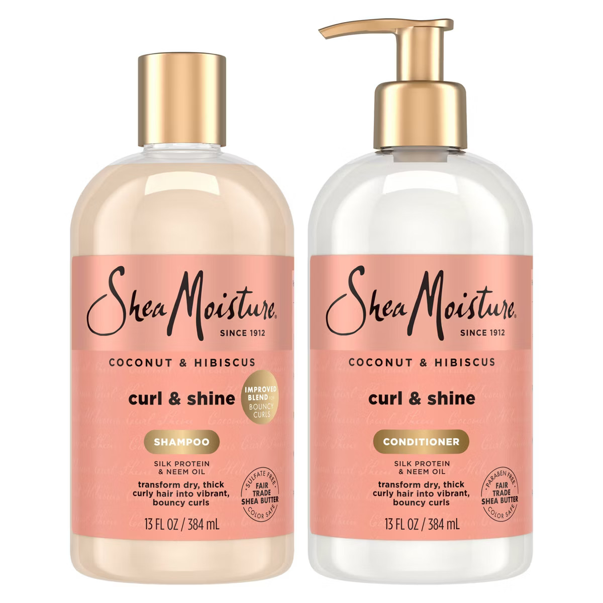 SheaMoisture Shampoo & Conditioner Bundle for Curly Hair, Coconut Hibiscus Curl & Shine with Fair... | Target