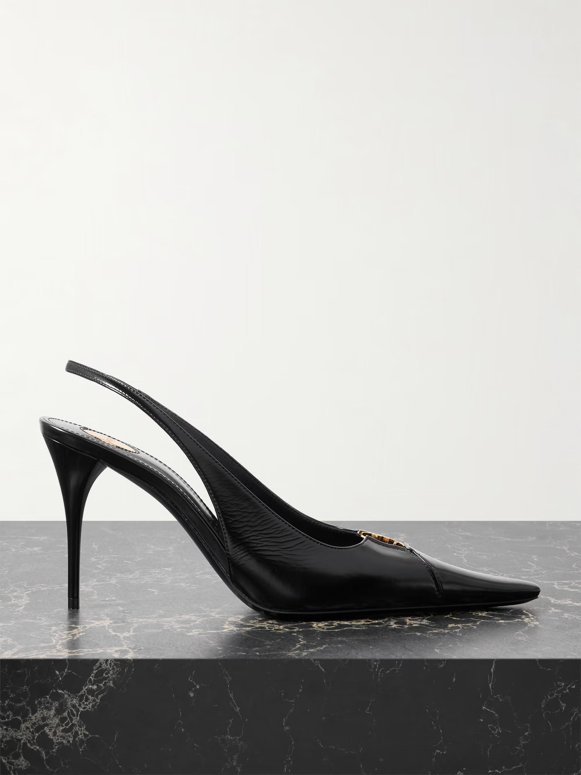 Babylone cutout patent-leather slingback pumps | NET-A-PORTER (US)