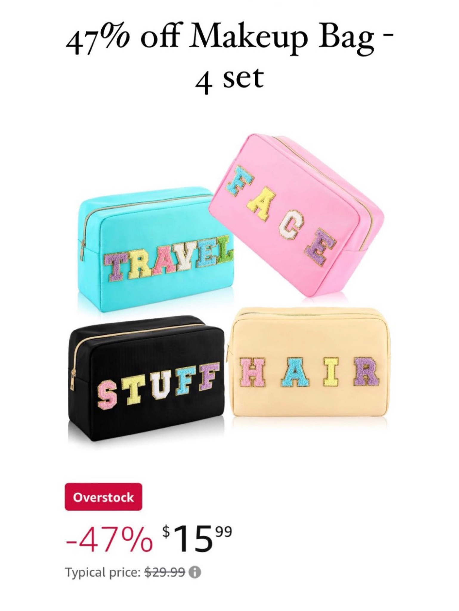 This #beAutybags so good #stoneycloverdupe only $15.99 for 4 .. great #tweengift #teengift #teachergift 

#LTKtravel #LTKbeauty #LTKGiftGuide