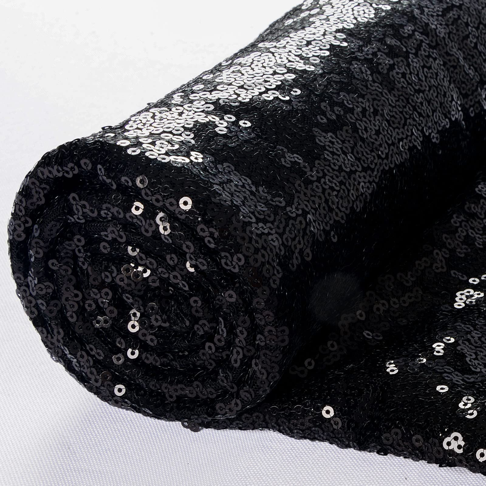 ShinyBeauty 1 Yard Black Fabric by The Yard, Sequin Fabric for Sewing, Glitter Fabric, Sequin Mat... | Amazon (US)