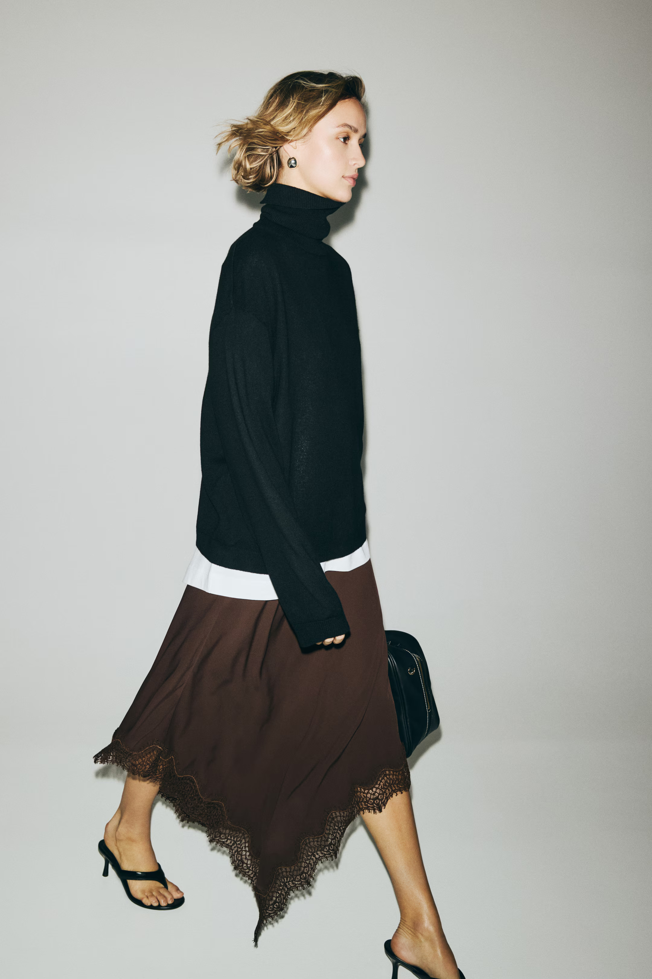 Asymmetric Viscose Satin Skirt | H&M (US + CA)