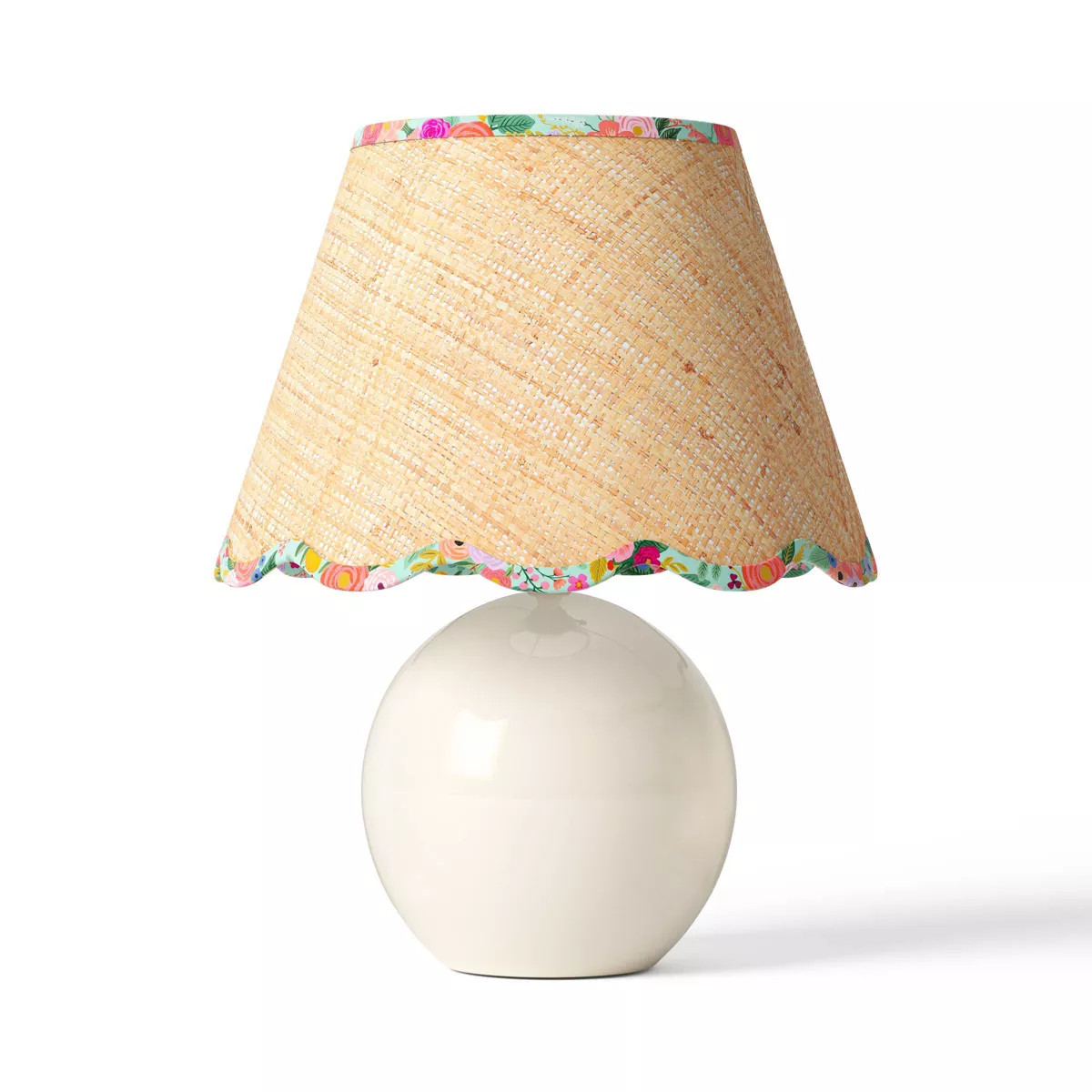 Rifle Paper Co. x Target Round Table Lamp - Natural Shade with Garden Party Trim: Ceramic Accent,... | Target