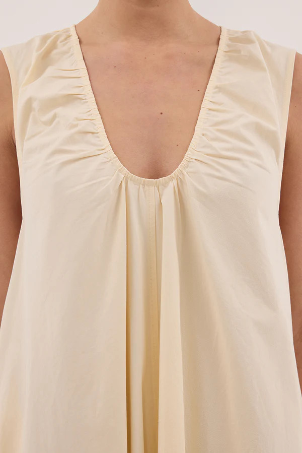 GABBY BUTTERMILK COTTON MIDI DRESS | DISSH