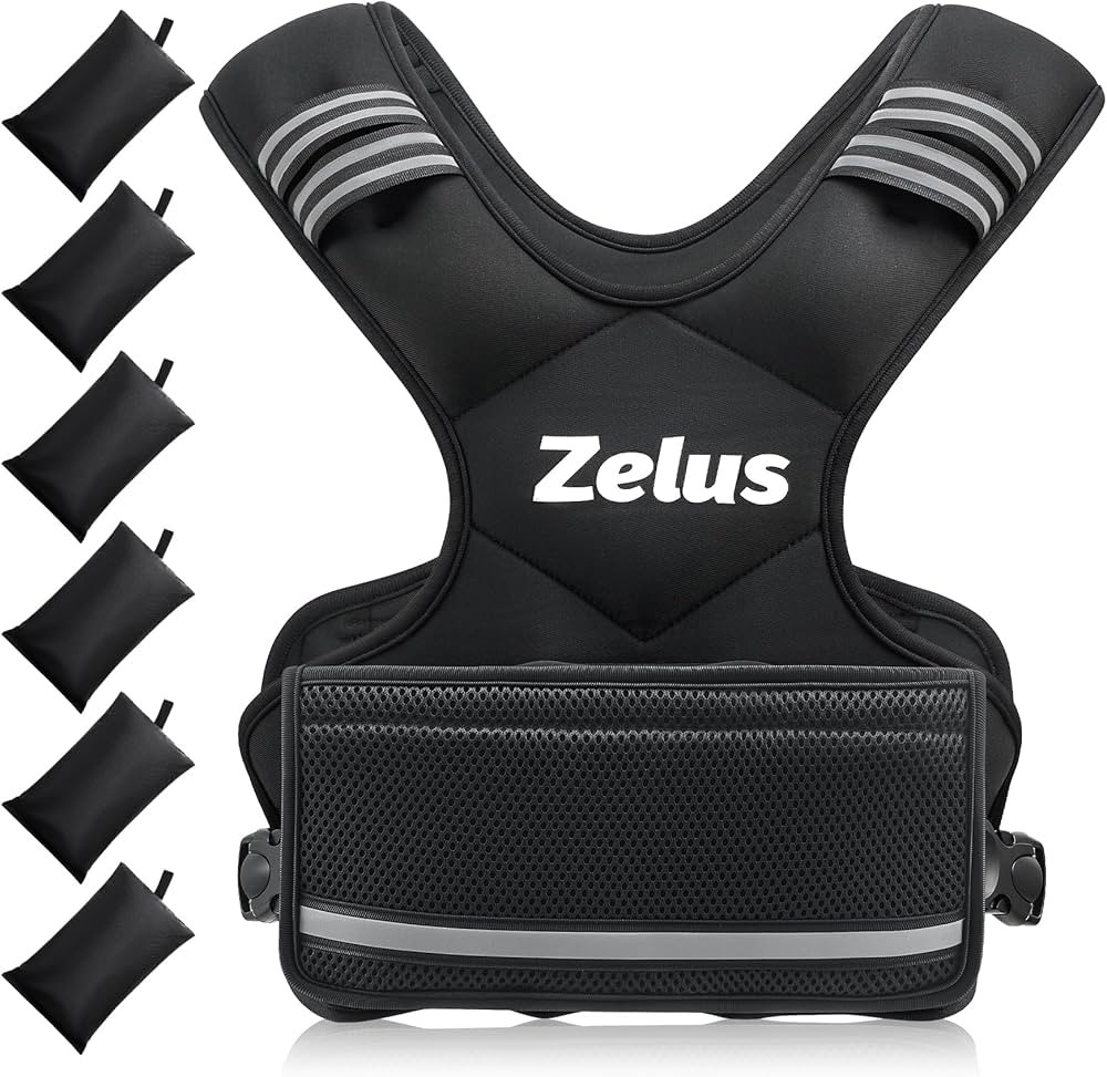 ZELUS Weighted Vest for Men and Women | 4-10lb/11-20lb/20-32lb Vest with 6 Ironsand Weights for H... | Amazon (US)