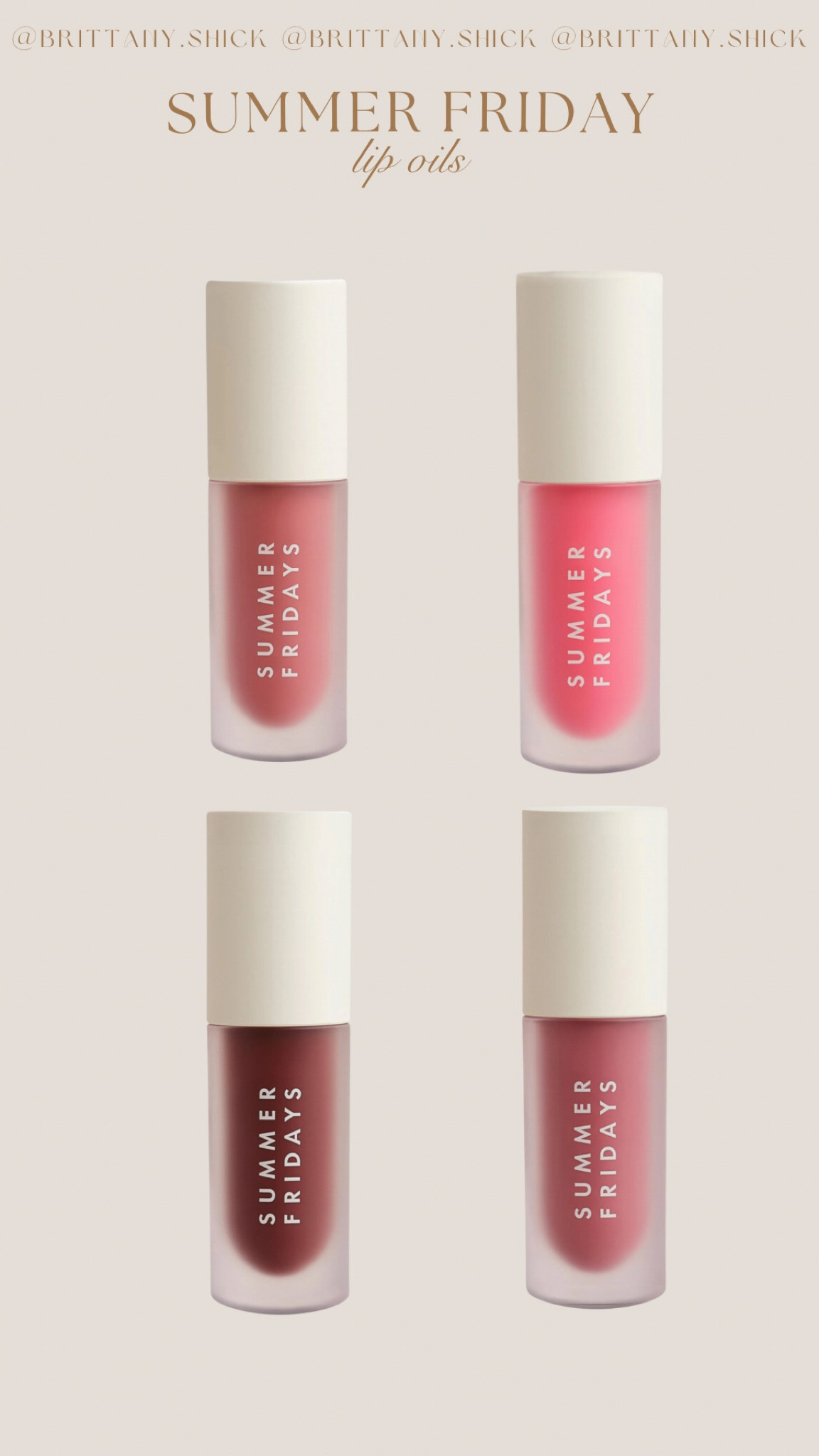 Viral Summer Fridays Lip Oils - hydrating, not sticky - color I’m wearing: blush dreams
All colors look universally flattering pink cloud, soft mauve, rosewood nights 

#LTKMostLoved #LTKbeauty #LTKGiftGuide