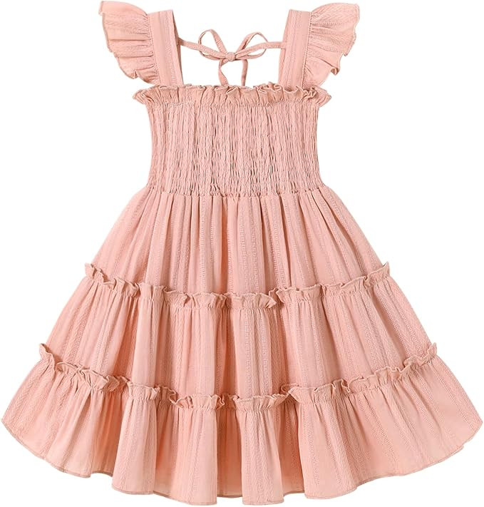 YOUNGER TREE Toddler Girl Dress Baby Girls Summer Clothes Ruffle Sleeve Floral Smock Beach Boho D... | Amazon (US)