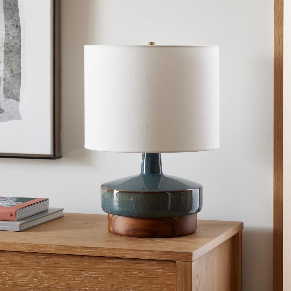 Wood &amp; Ceramic Table Lamp - Small | West Elm (US)