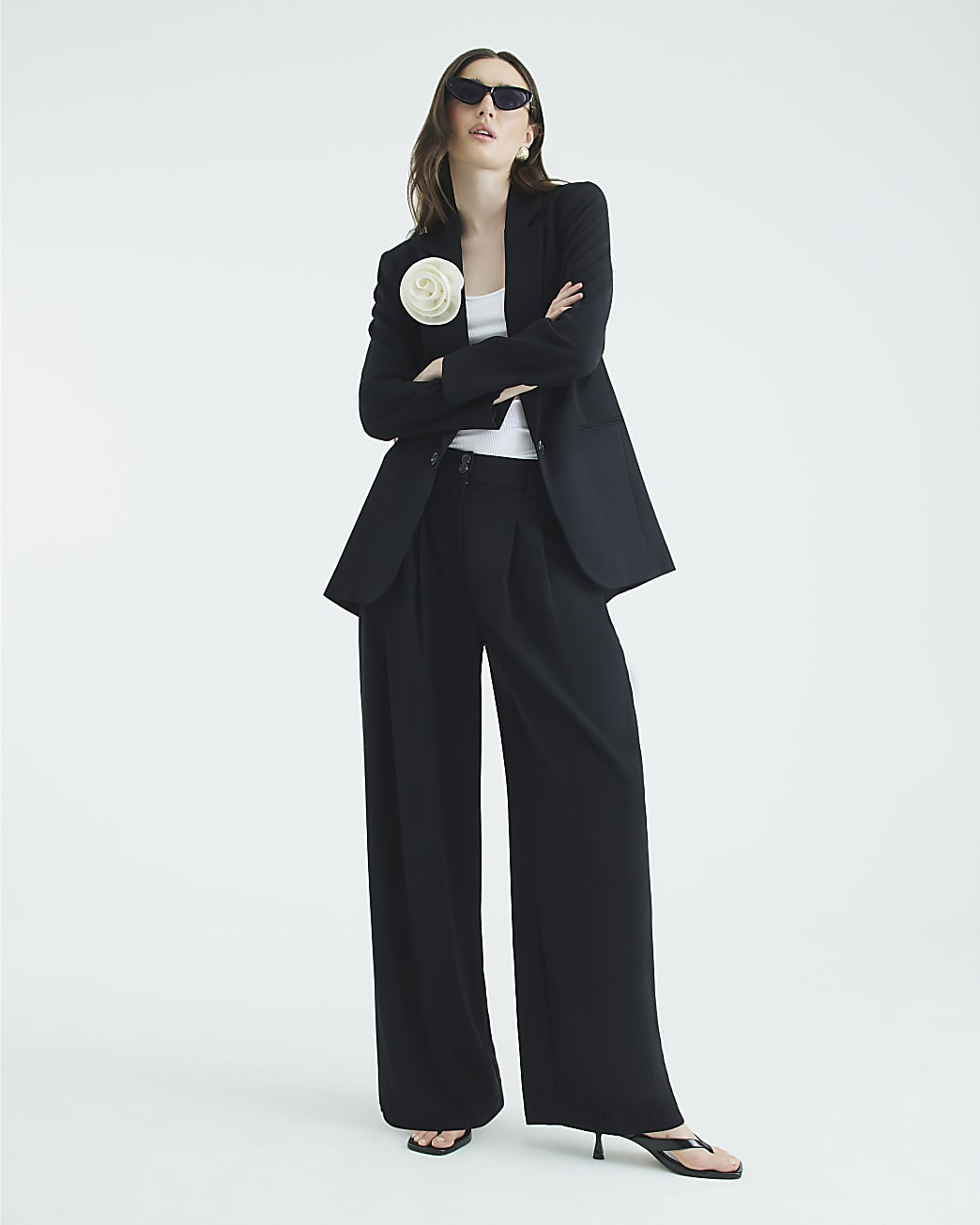 Black Wide Leg Trousers | River Island UK & IE