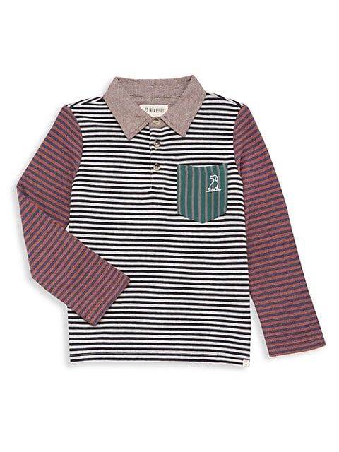 Little Boy's Trenton Striped Rugby Polo | Saks Fifth Avenue