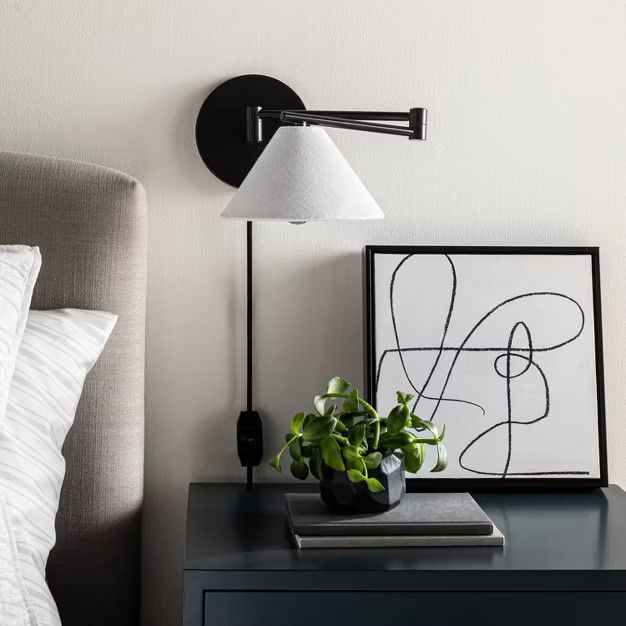 Metal Downbridge Shaded Sconce Wall Light (Includes LED Light Bulb) Black - Threshold™ designed... | Target