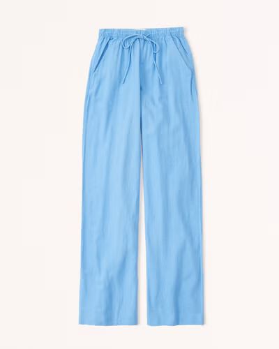 Linen-Blend Pull-On Wide Leg Pant | Abercrombie & Fitch (US)