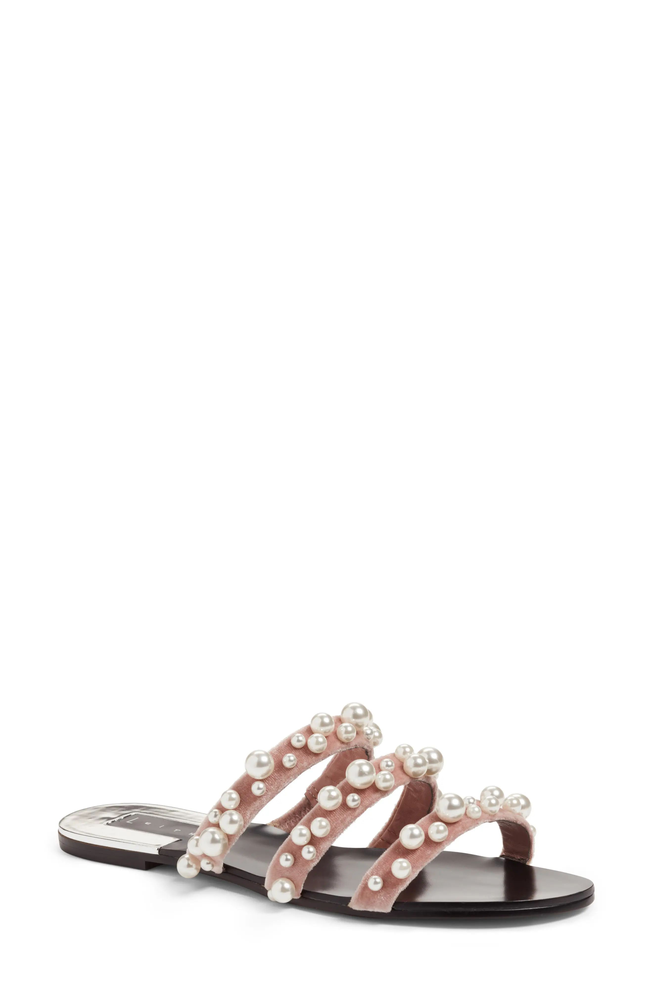 Leith Stunner Embellished Strappy Slide Sandal (Women) | Nordstrom