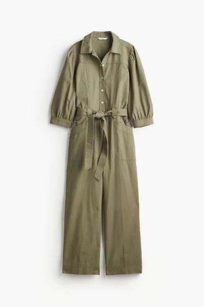Utility jumpsuit - Khaki green - Ladies | H&M GB | H&M (UK, MY, IN, SG, PH, TW, HK)