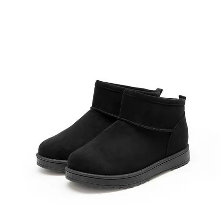 DREAM PAIRS Women s Slip-on Ankle Winter Snow Boots Color Black | Walmart (US)
